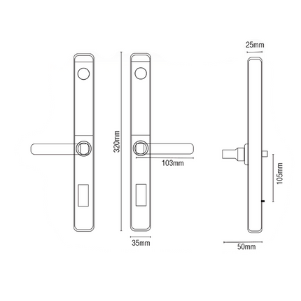AEGLOC Digital Lever Door Lock SDL-A80 Stainless Steel Smart Digital Lock SDLA80BLK Kunci Pintu Keselamatan
