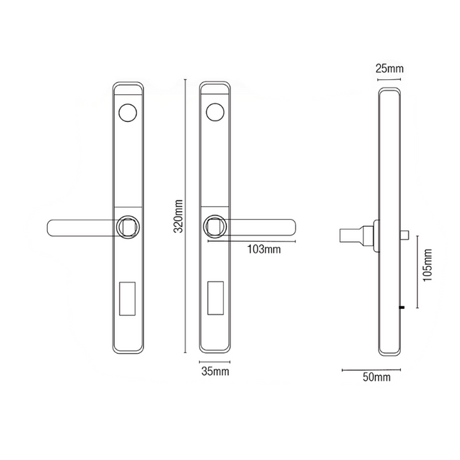 AEGLOC Digital Lever Door Lock SDL-A80 Stainless Steel Smart Digital Lock SDLA80BLK Kunci Pintu Keselamatan