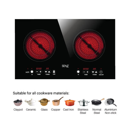 Senz SZ-RC220 / SZ-RC220-FT Built in MultiCooker Electric Ceramic Hob with 12 Level Heat Up & 4 Cooking Zone - SZRC220 / SZRC220FT
