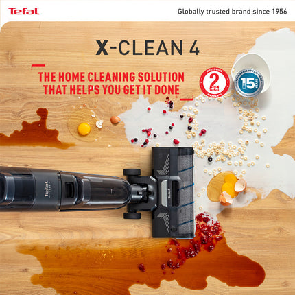 Tefal X-Clean 4 Wet & Dry Cordless Vacuum Cleaner GF5035 (Timesaving 2-in-1 Washing and Vacuum)