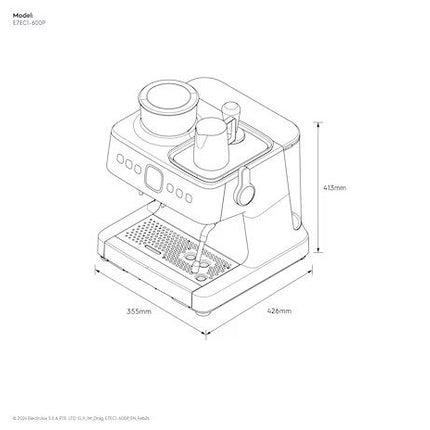 Electrolux [E7EC1-600P] 3L Espresso Coffee Maker UltimateTaste 700