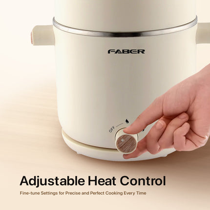 Faber FMC-1208WH 1.2L Pine Series Multi Cooker Heat Resistant Handle Double Layer Cool Touch Design FMC1208WH Periuk Serbaguna