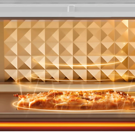 FABER 45L Electronic Oven IVORY 464 2 Layers Tempered Glass 3D Diamond Inner Wall FEO IVORY464 Ketuhar