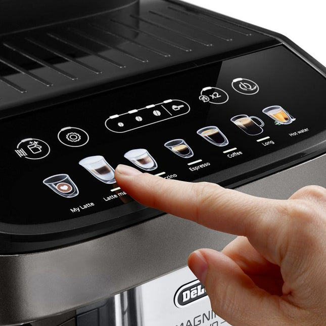 Delonghi Magnifica Evo Titanium Black Automatic Coffee Machine ECAM290.81.TB with 7 Automatic Soft-touch Recipes - ECAM29081 Mesin Kopi