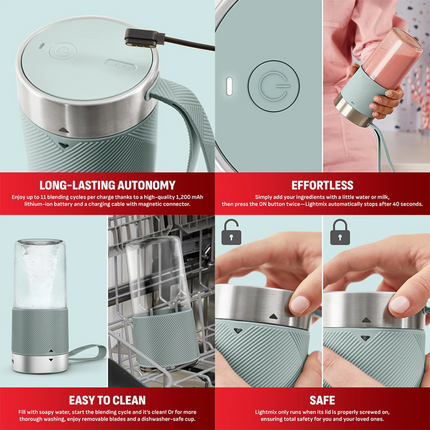 Tefal BL1C04 (Eucalyptus Blue) 0.3L Lightmix On The Go Portable Blender | ESH