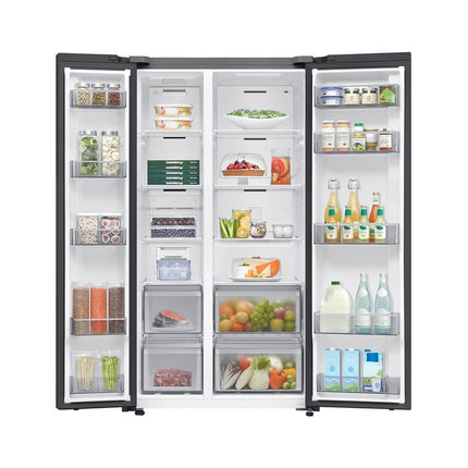 Samsung RS70F65QNWME Side By Side Fridge G680L Inverter Smart Things AI Energy Clean White