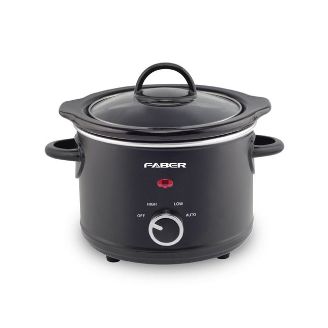 Faber 1.5L Stainless Steel Slow Cooker with Removable Ceramic Inner Pot - BLACK FSC150BK