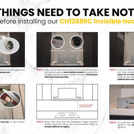 SENZ 1200m3/h Invisible MultiHood Cooker Hood - Mystery Black SZ-CH1288RC SZ-CH1288RC-B TOPELEC COOKING ASAP