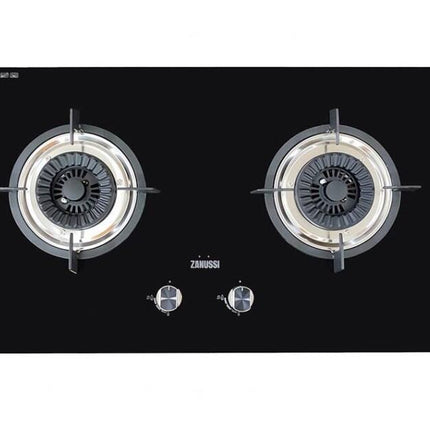 Zanussi 76cm built in 2 Burner Gas glass hob zhg7203ba 4.5kw (black) (free gas hose)