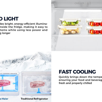 [5 Star] Haier 208L 1-Door Refrigerator / Fridge / Fast Cooling / Chiller Room - HR-208H