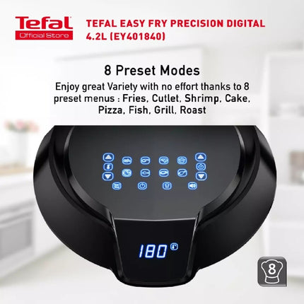 Tefal EY4018 Air Fryer Digital 4.2L Easy Fry Precision EY401