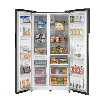 Midea 660L Side By Side Inverter Refrigerator MDRS712FIE63B (Tweed Black Glass) (Wifi Control)