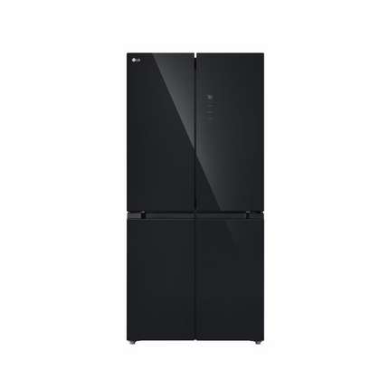 LG GC-B48FMGAH 474L French Door Fridge in Black Glass Finish Fresh Cooling Tempered Glass Shelve GCB48FMGAH Peti Ais