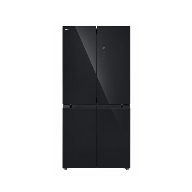 LG GC-B48FMGAH 474L French Door Fridge in Black Glass Finish Fresh Cooling Tempered Glass Shelve GCB48FMGAH Peti Ais