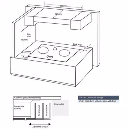 Electrolux EHG9350BC Built-In Gas Hob 3 Burner 90cm