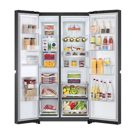 LG 694L Side by Side Fridge GC-M257CGFL with Door in Door in White Glass Finish Smart Inverter Hygience Fresh+ GCM257CGFL Peti Sejuk 冰箱
