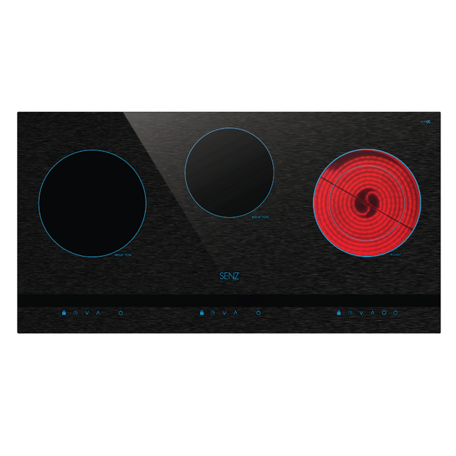 Senz Built-In Hob (86cm4000W) 3-Cooking Zones 12 Power Levels FuteX Matte Glass Ceramic Hob SZ-RI8800i