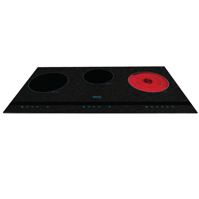 Senz Built-In Hob (86cm4000W) 3-Cooking Zones 12 Power Levels FuteX Matte Glass Ceramic Hob SZ-RI8800i