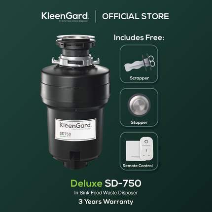 KleenGard SD750 Food Waste Disposer Stainless Steel Food Garbage Sink Disposal Food Waste Filter Grinder Waste Crusher