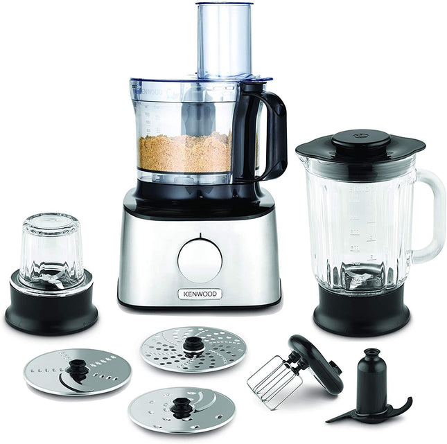 Kenwood FDM302SS Multipro Compact Food Processor With Blender, Whisk, Miller and Dough Tool (Silver)