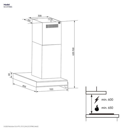 Electrolux ECC9788S Chimney Extractor Hood 90cm