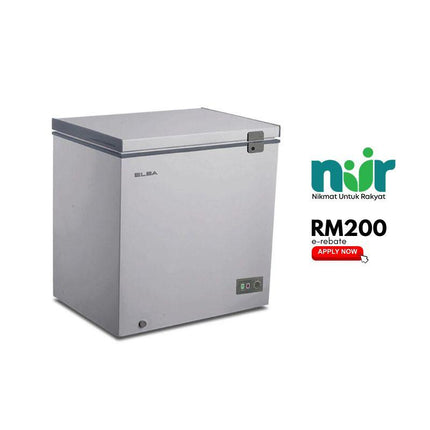 ELBA EF-E1915(GR) 190L Chest Freezer – Artico Series with Fast Freezing
