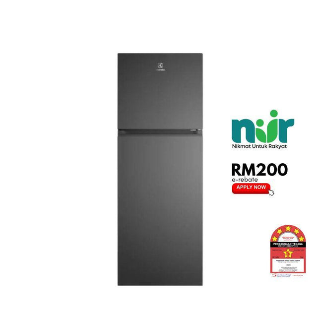 Electrolux ETM3100L-B 312L 2-Door Fridge AI Autosense Top Freezer Refrigerator Matte Black ETM3100LB