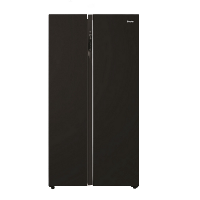 Haier side by side twin inverter refrigerator with glass black finish