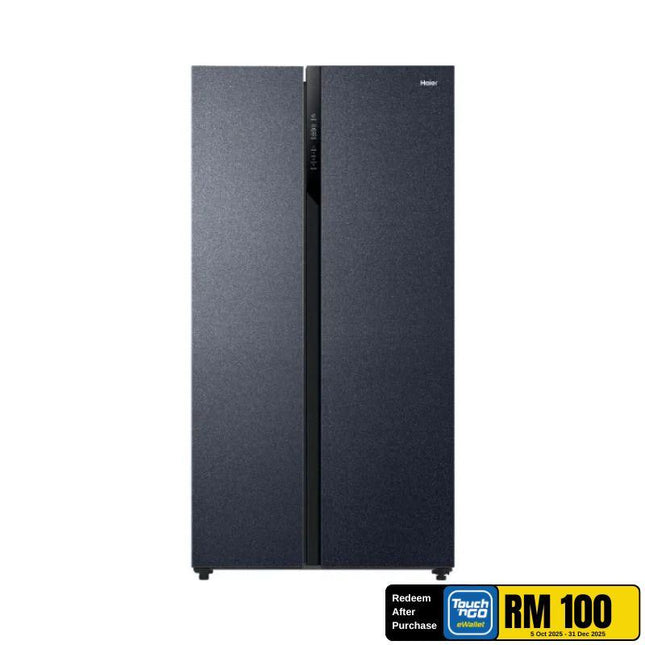 Haier HRF-IS609XM(BL) 609L Side by Side Fridge, Twin Inverter Refrigerator, H-DEO Fresh, Smart Touch Control - HRFIS609XM