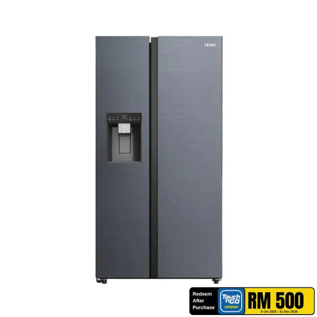 Haier HRF‑IS729AM(SL)U1 Side‑by‑Side Fridge ‑ Silk Ink Blue with Ice & Water Dispenser