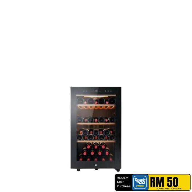 Haier HWS‑49G 118L Wine Chiller – 49 Bottles, Anti‑UV Glass & Digital Touch
