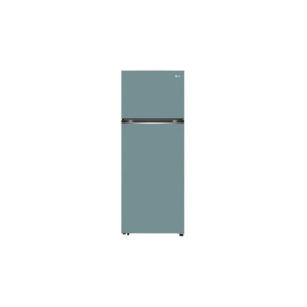 LG GN-B452PMFK 493L top freezer refrigerator front view in Clay Mint