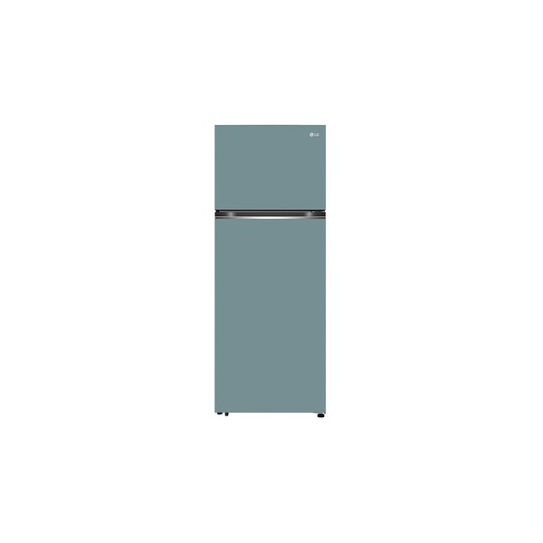LG GN-B452PMFK 493L top freezer refrigerator front view in Clay Mint