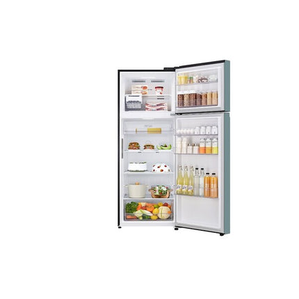 LG GN-B452PMFK refrigerator stocked interior