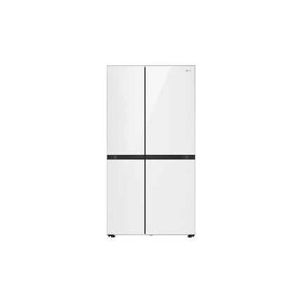 LG GC-M257CGFL 694L side-by-side refrigerator front view in White Glass