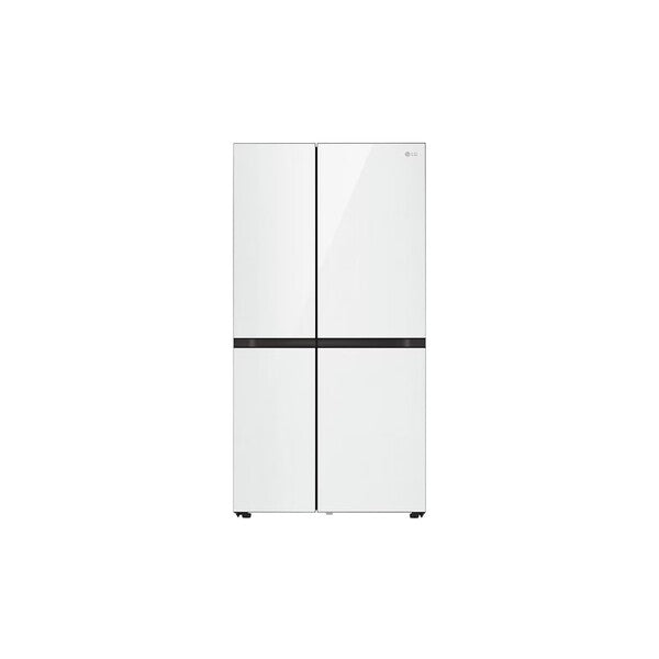 LG GC-M257CGFL 694L side-by-side refrigerator front view in White Glass