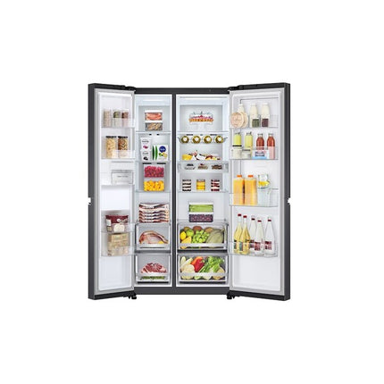 LG GC-M257CGFL Door-in-Door refrigerator stocked interior