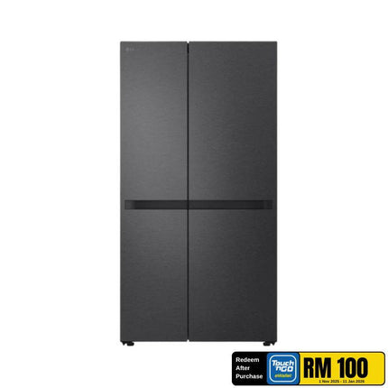 LG GC-B257KQJW 655L Side by Side Fridge, Essence Matte Black Smart Inverter Refrigerator, ThinQ™ GCB257KQJW Peti Ais