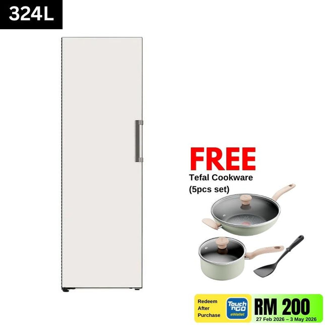 LG GC-B414FGQF 321L 1-Door Upright Freezer, Objet Series, Beige Finish GCB414FGQF