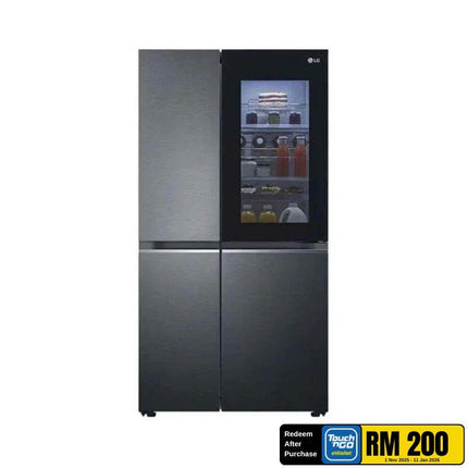LG GC-V257CQFW 655L Side-by-Side Fridge, InstaView Refrigerator Matte Black Finish GCV257CQFW