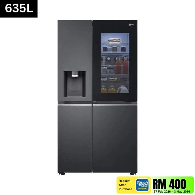 LG GC-X257CQES 635L  Side-by-Side Fridge, Door-in-Door Refrigerator, Instaview Water Ice Dispenser ThinQ