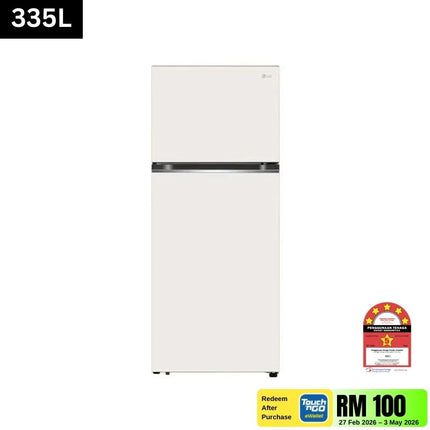 LG GN-B332PBGB 335L 2-Door Fridge, Beige Inverter