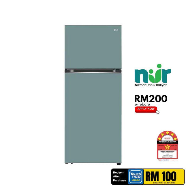 LG GN-B332PMGB 360L 2-Door Fridge, Top Freezer Refrigerator, Mint Inverter GNB332PMGB