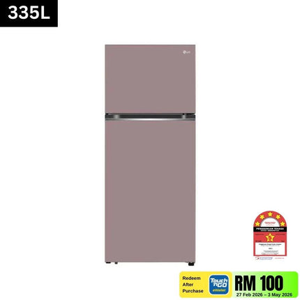 LG GN-B332PPGB 335L 2-Door Fridge, Top Freezer Refrigerator, Pink Inverter GNB332PPGB