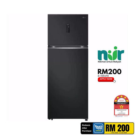 LG GN-B452PQBK 493L 2-Door Fridge, Top Freezer Refrigerator, Linear Cooling™ GNB452PQBK