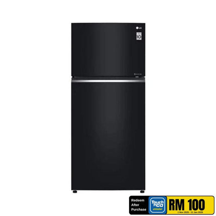 LG GN-C702SGGM 506L 2-Door Fridge, Top Freezer Refrigerator, Inverter Glass Black GNC702SGGM