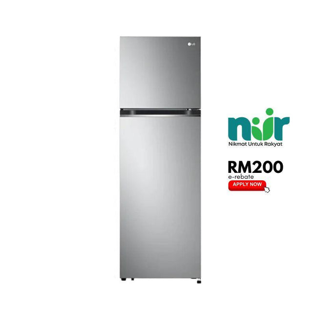 LG GV-B262PLGB 287L 2-Door Fridge, Top Freezer Refrigerator, Smart Inverter GVB262PLGB
