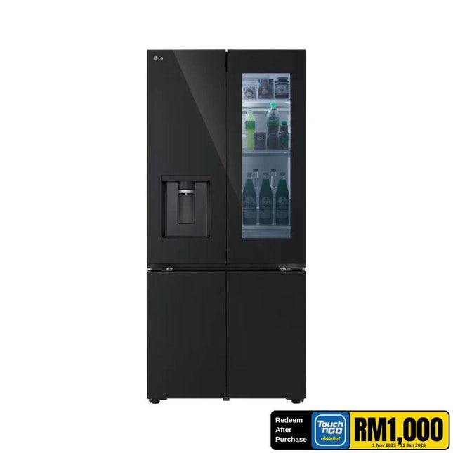 LG GV-K25FFGEB 612L 4-Door Fridge, French Door Refrigerator, InstaView & Water Dispenser GVK25FFGEB