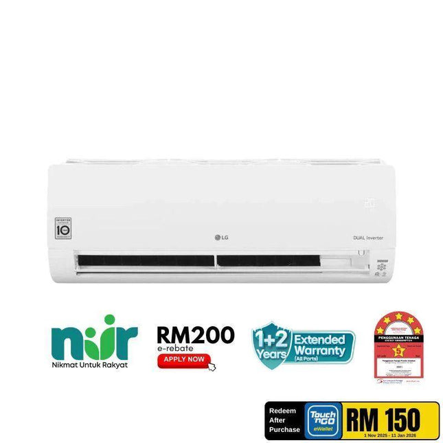 LG S3-Q09JAPPA 1.0HP Dual Inverter Premium Air Conditioner with Ionizer and ThinQ Function S3-Q09JAPPA