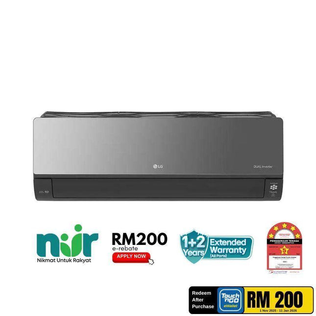 LG S3-Q09JARPA Stylish ARTCOOL Mirror Series Air Conditioner with DUAL Inverter 1.0HP S3-Q09JARPA